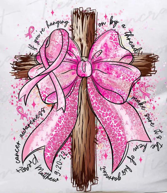 Pink Bow Cross- T-shirt