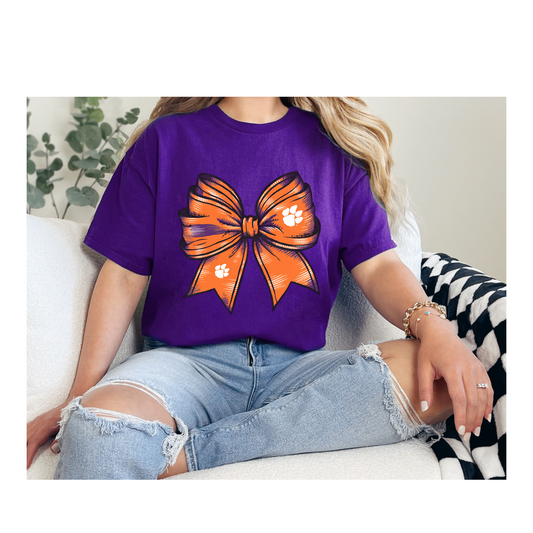 Short Sleeve Clemson Bow