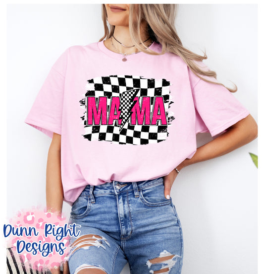 Mama- Black & White Checkered