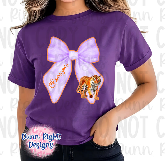 Clemson Purple Bow