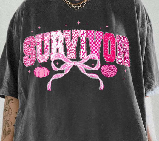 Pink Bow Survivor T-Shirt