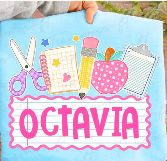 Custom- Girl Name School T-Shirt