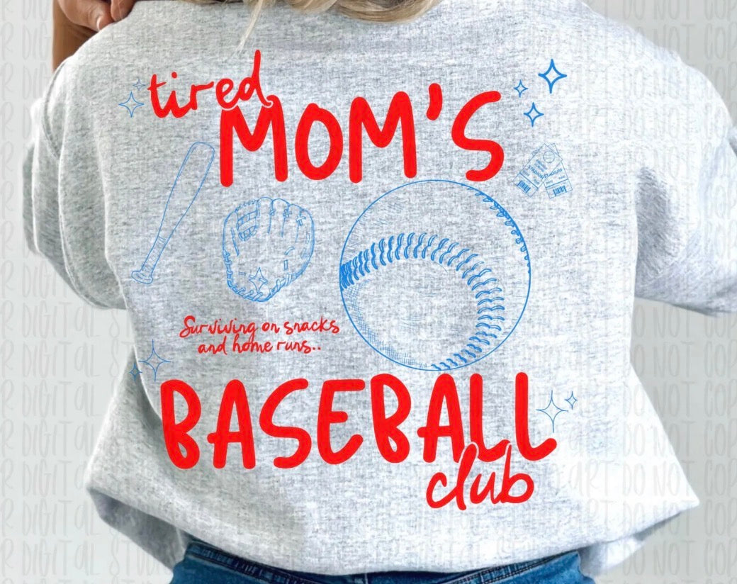 Baseball/Softball Tired Mom’s Club Short Sleeve