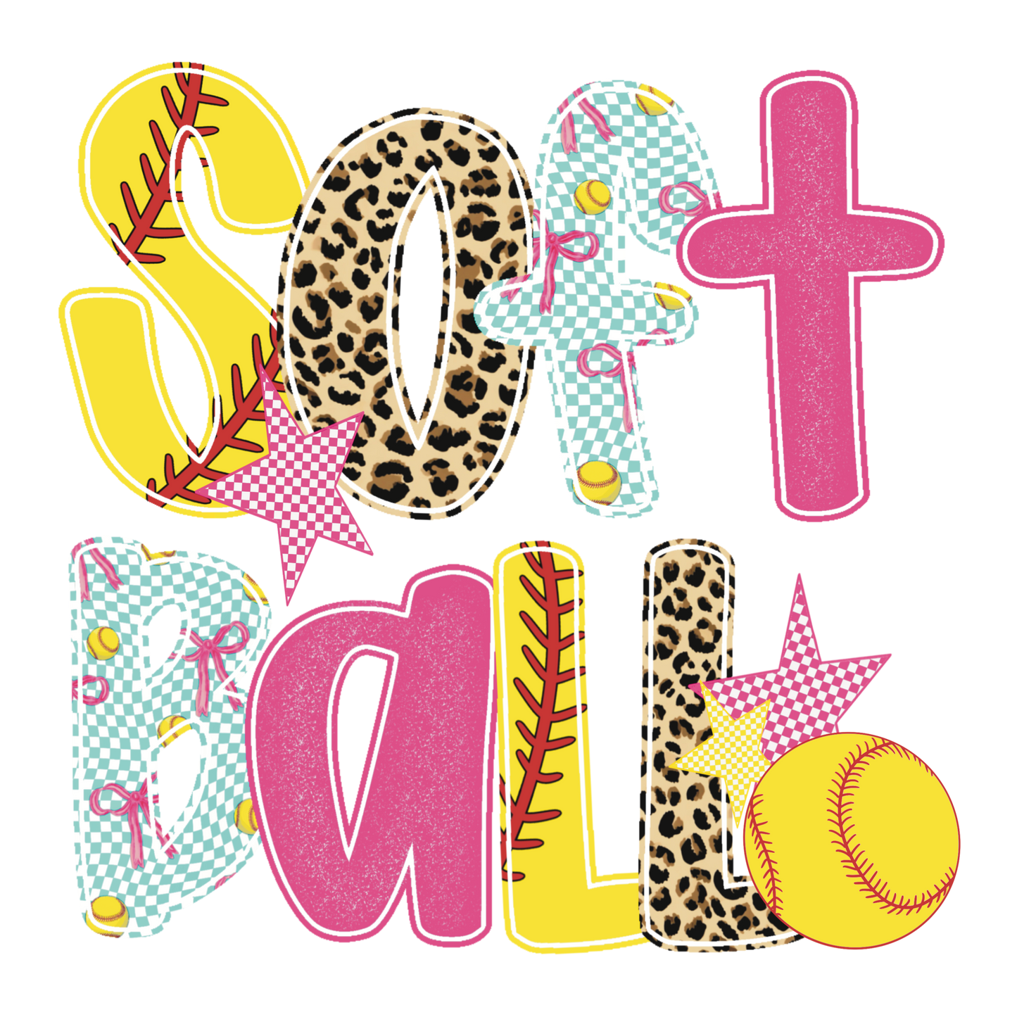 Colorful Softball-Short Sleeve