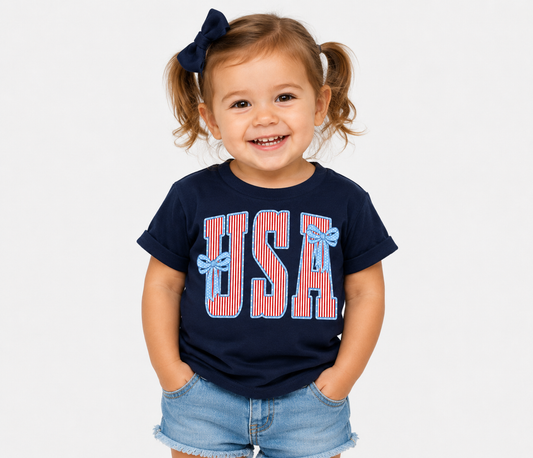 Toddler/Youth USA Bow Short Sleeve