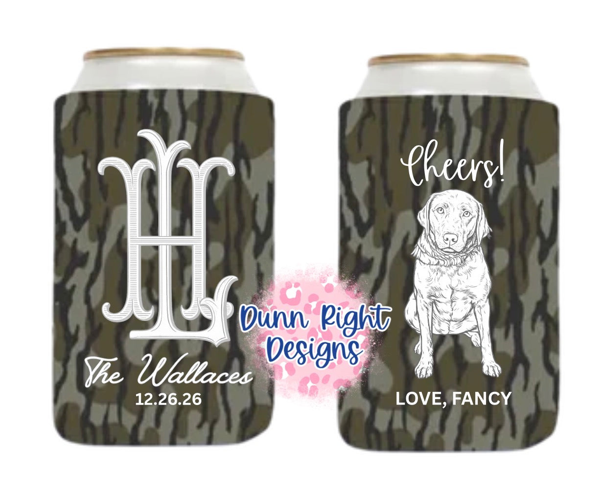 Custom-Wallace Wedding Camo Koozie