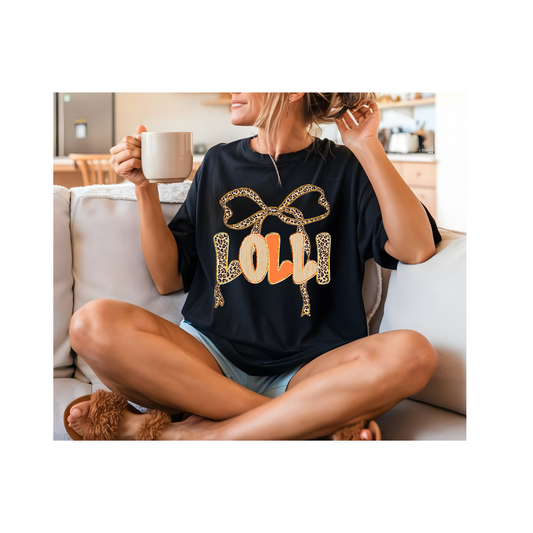 Custom-Cheetah Bow Lolli T-Shirt