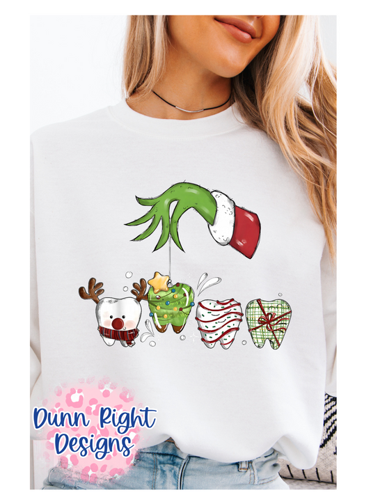 Dental Grinch Hand Long Sleeve