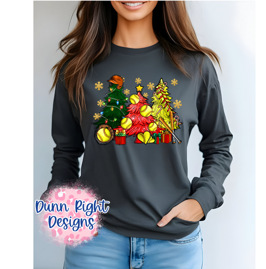Christmas Tree Softball Long Sleeve