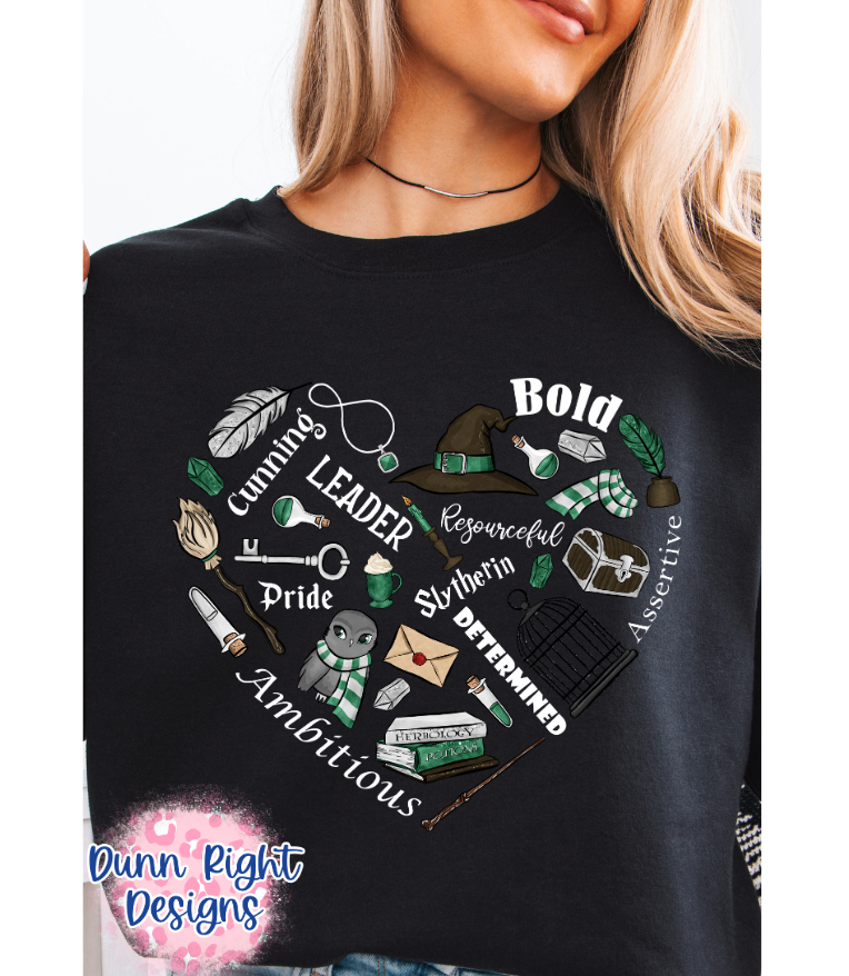 Green Wizard Heart Long Sleeve