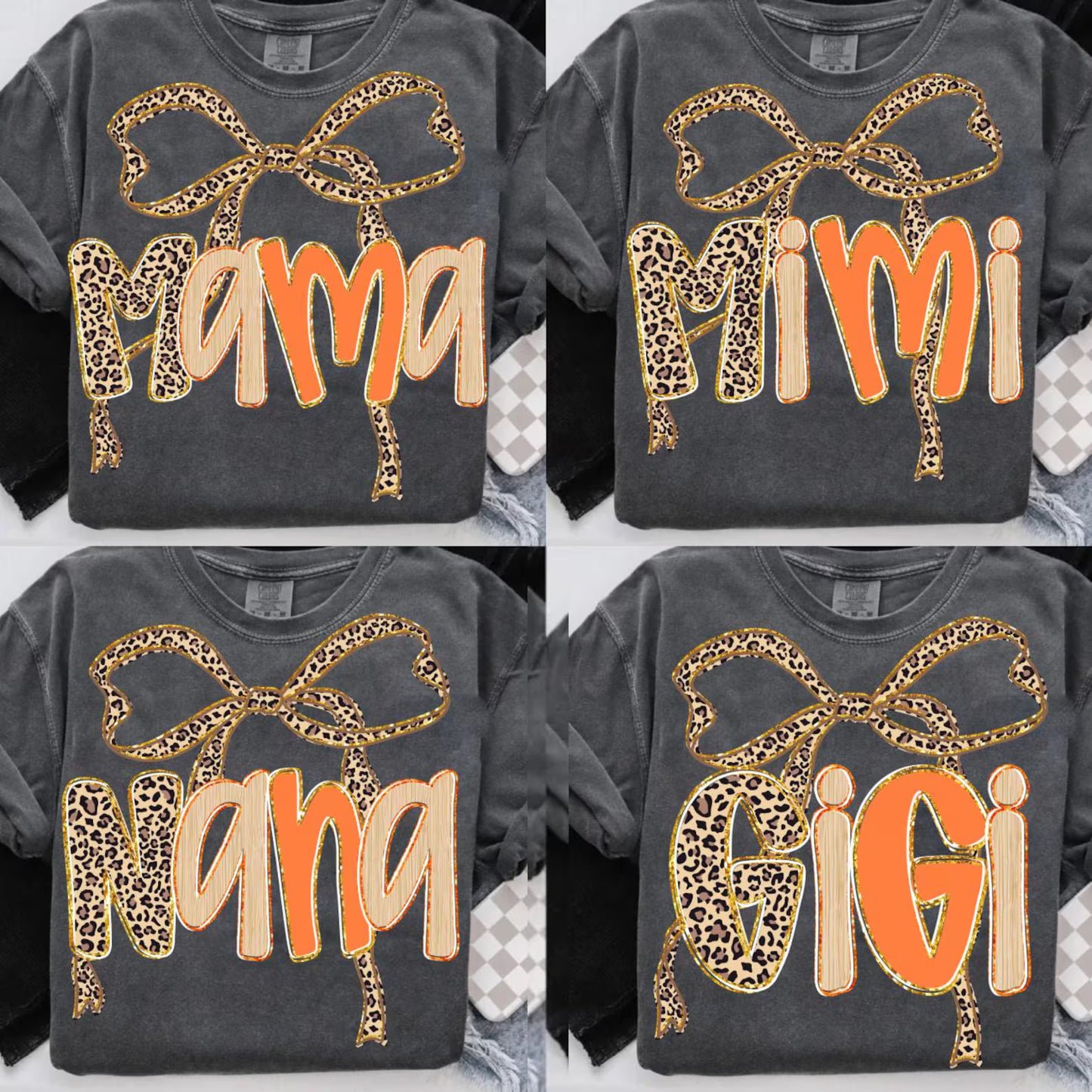 Cheetah Bow MAMA-GIGI-NANA-MIMI Long Sleeve